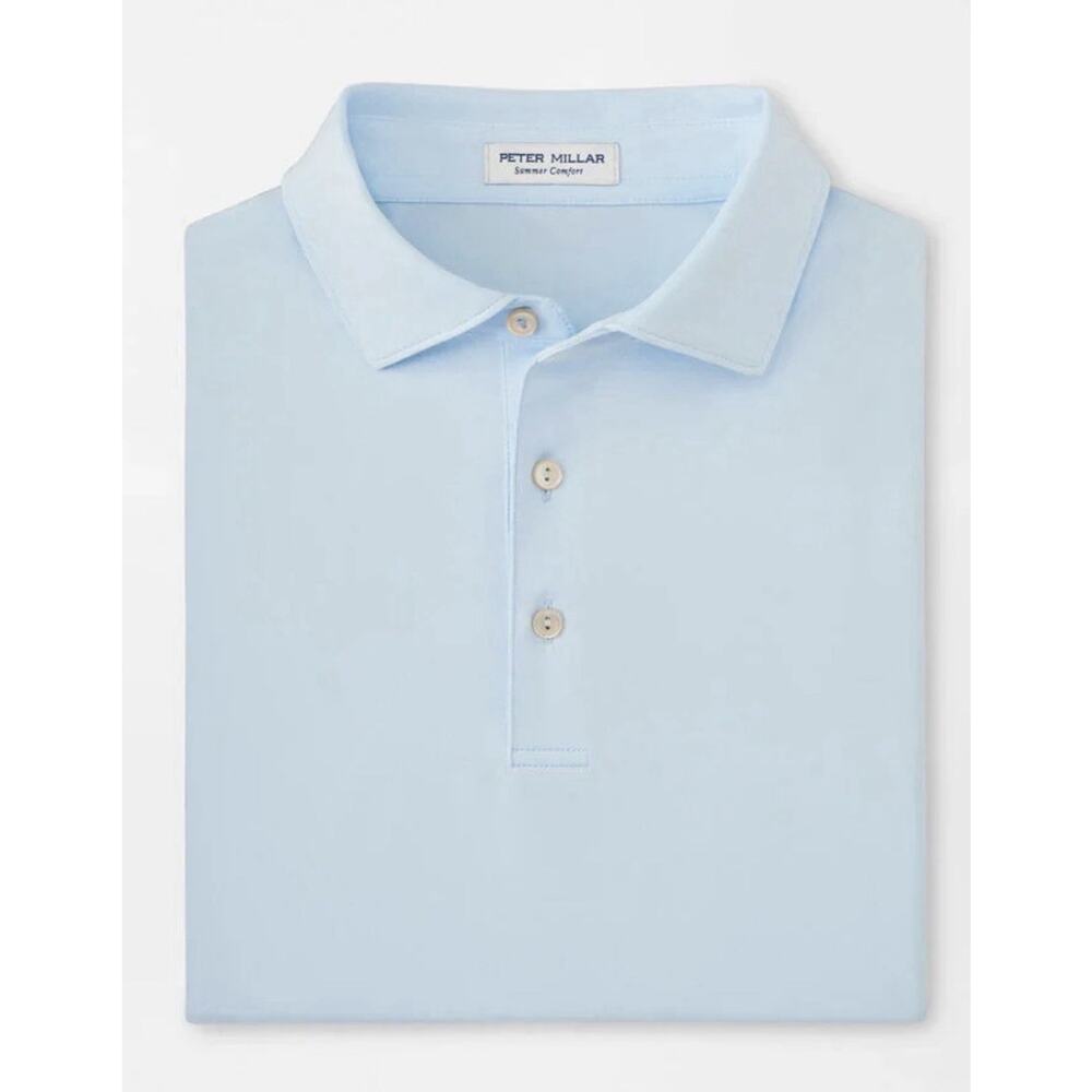 Bnwt Peter Millar Solid Performance Jersey Polo - Pale Blue Sz XL